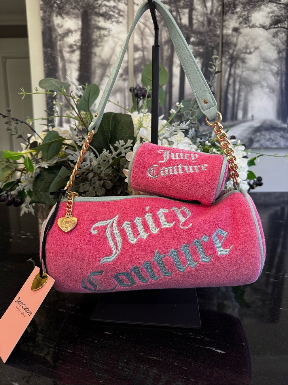 🩷🩵Juicy Couture Choose Juicy II Barrel Bag with Matching Coin Pouch